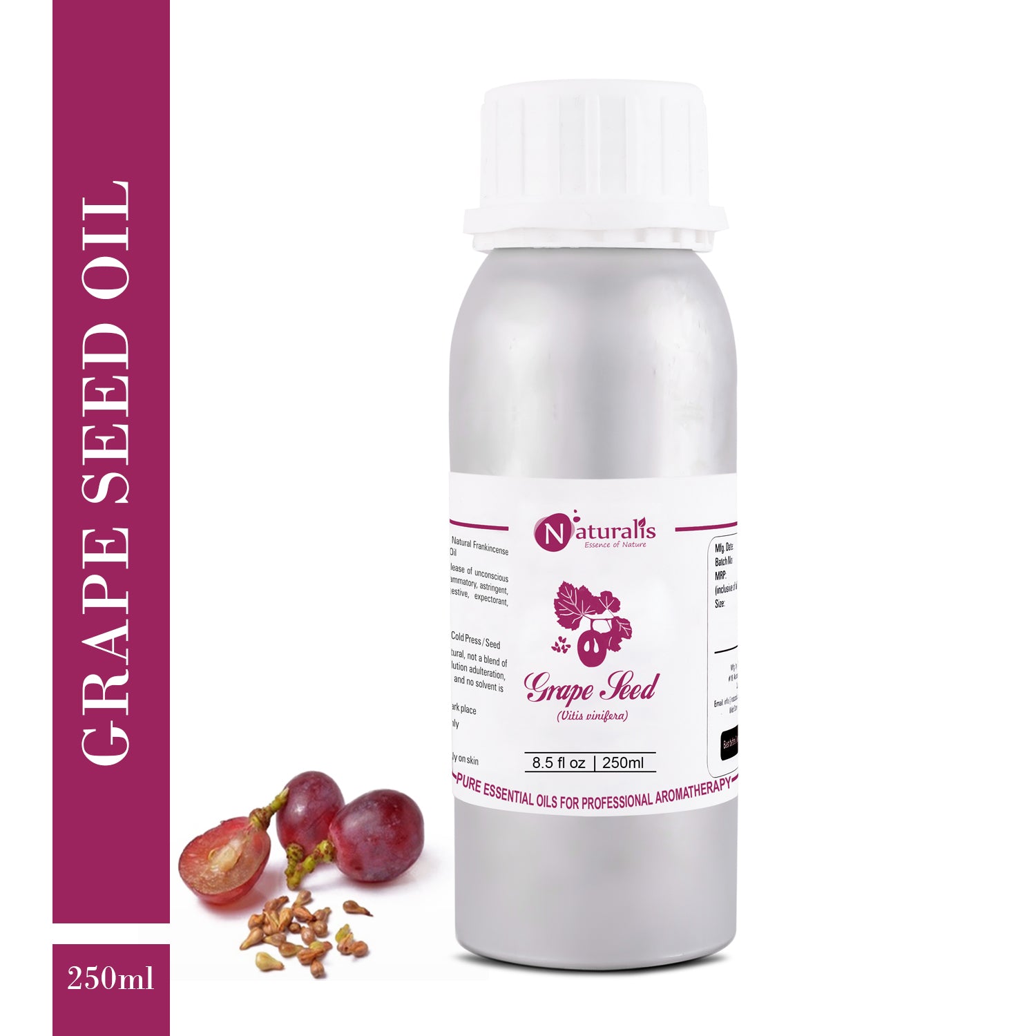 Cold Press Grape Seed Oil by Naturalis - Pure & Natural - Naturalis