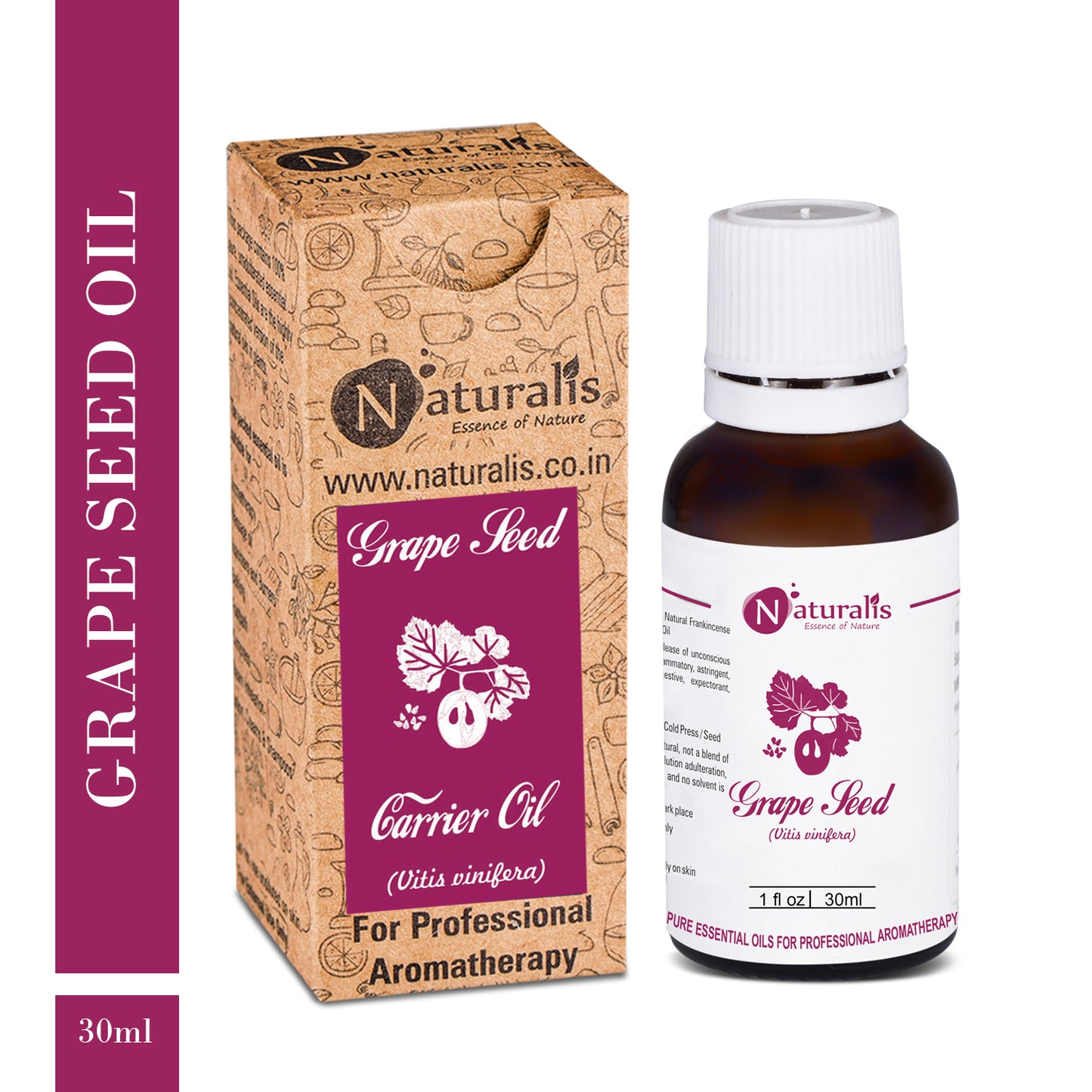Cold Press Grape Seed Oil by Naturalis - Pure & Natural - Naturalis