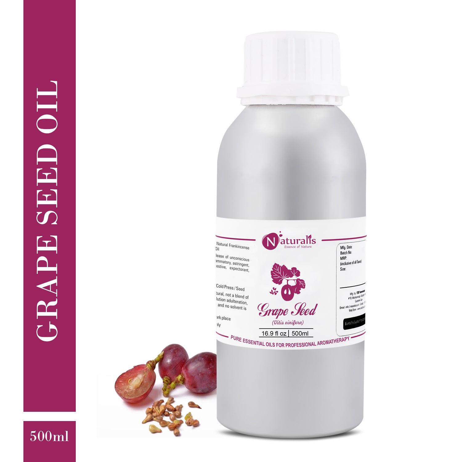 Cold Press Grape Seed Oil by Naturalis - Pure & Natural - Naturalis
