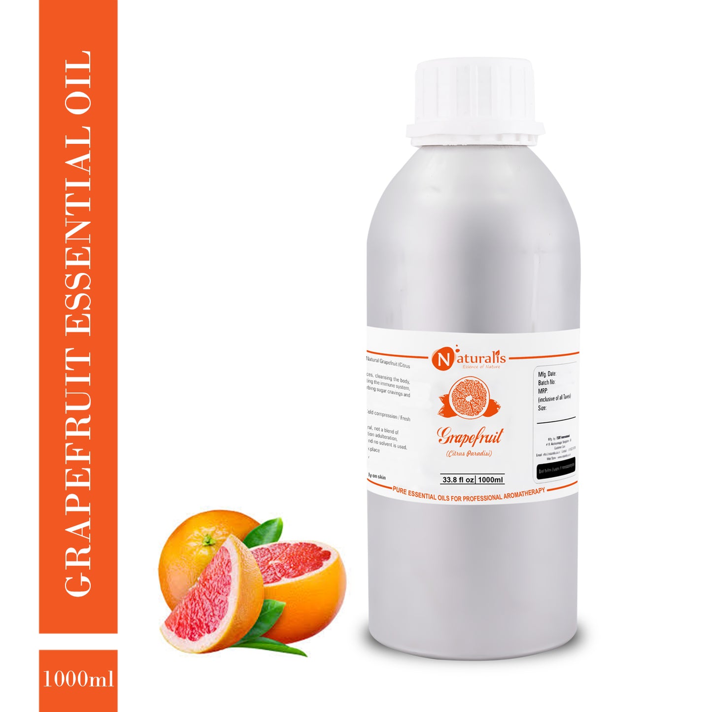 Grapefruit Essential Oil by Naturalis - Pure & Natural - Naturalis