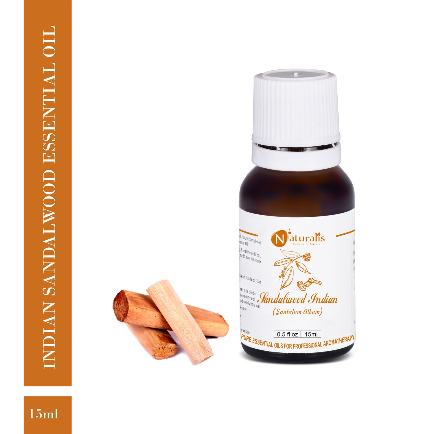 Sandalwood Essential Oil (Indian) by Naturalis - Pure & Natural - Naturalis