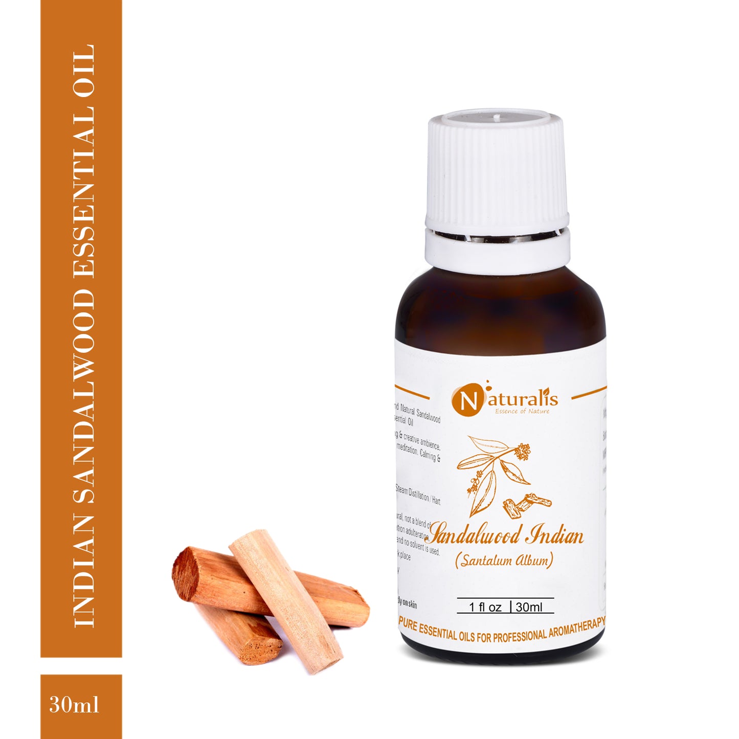 Sandalwood Essential Oil (Indian) by Naturalis - Pure & Natural - Naturalis