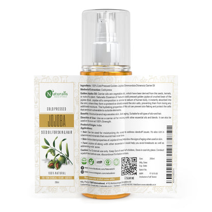 Naturalis Essence Of Nature’s Cold Pressed Golden Jojoba Oil For Anti-Aging And Hair Care - Naturalis