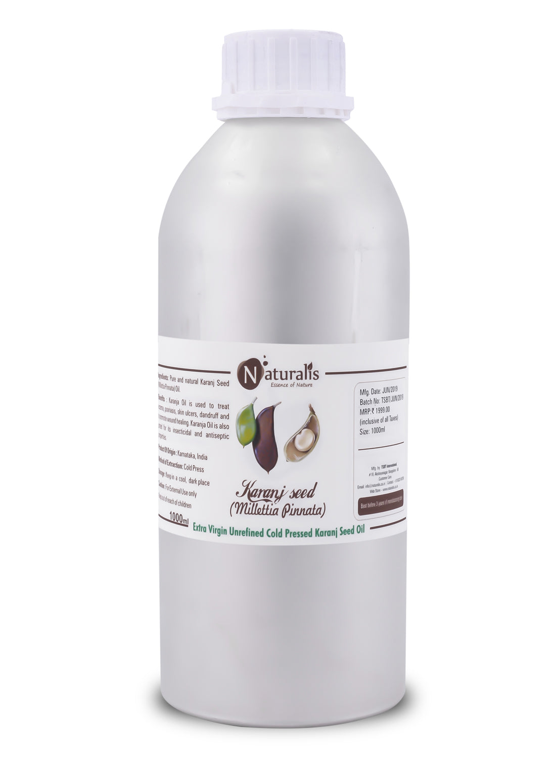 Naturalis Karanj Oil For Skin & Hair – Extra Virgin, Unrefined, Cold Pressed - Naturalis