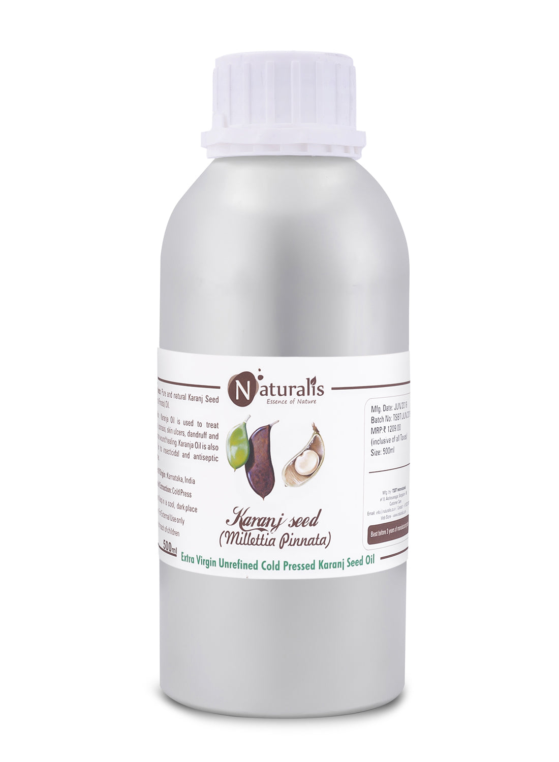 Naturalis Karanj Oil For Skin & Hair – Extra Virgin, Unrefined, Cold Pressed - Naturalis