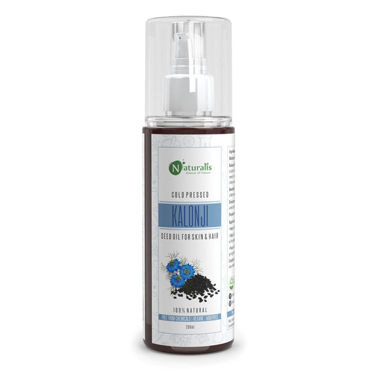 Naturalis 100% pure cold pressed Kalonji (Black Seed) Carrier Oil for hair, skin and health, 200ml