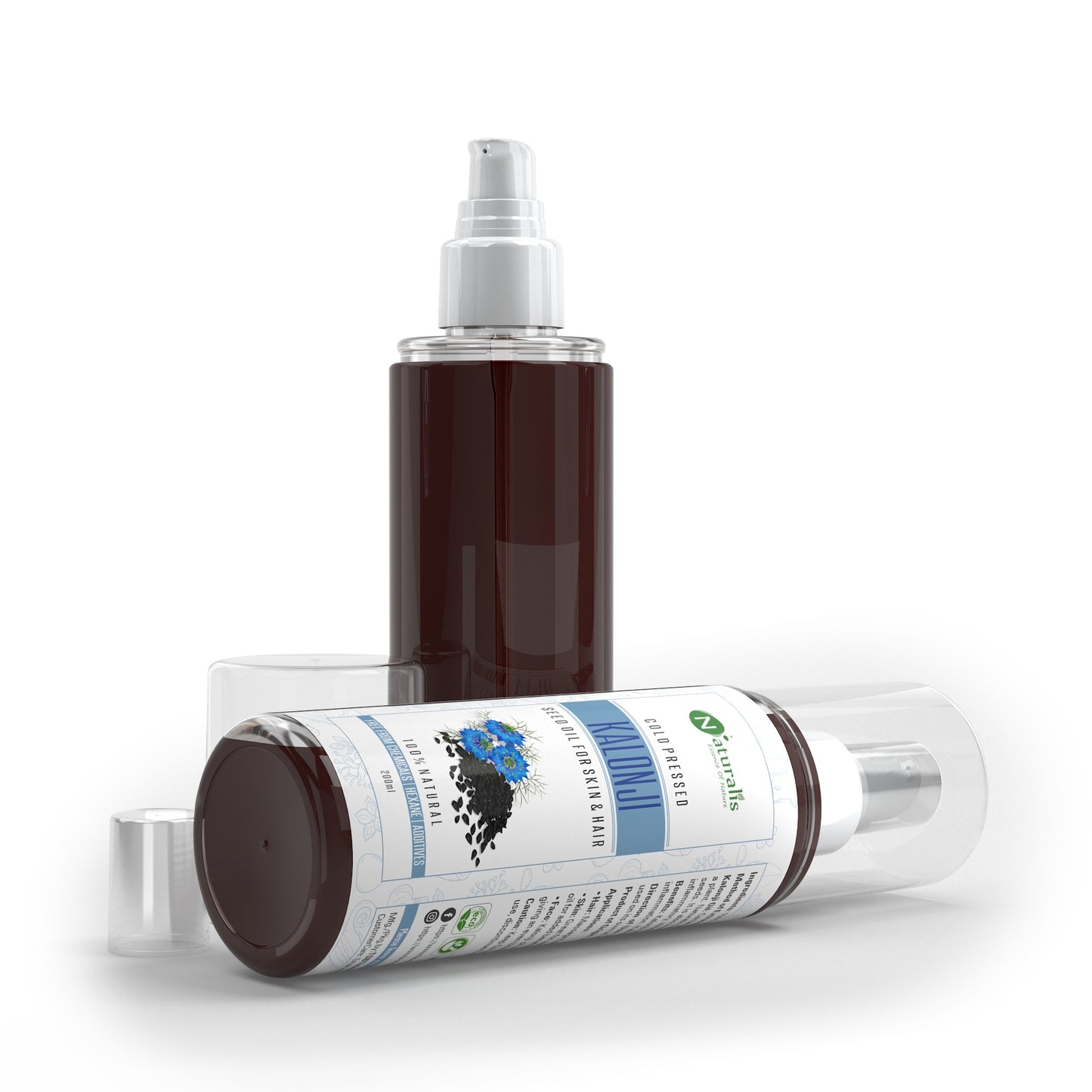 Cold Pressed Kalonji Carrier Oil for Hair, Skin and Health, 200ml - Naturalis