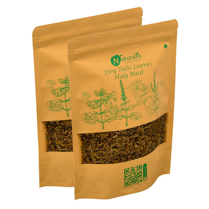 Naturalis Sun Dried Krishna Tulsi (Holy Basil) leaves granules for Tea, Kadha & Cooking - 80gms - Naturalis