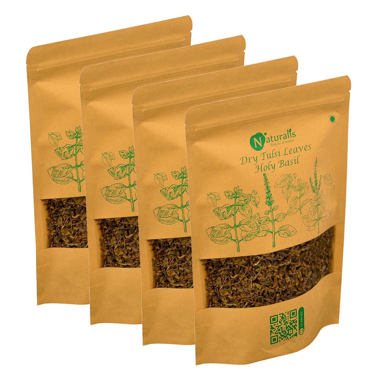 Naturalis Sun Dried Krishna Tulsi (Holy Basil) leaves granules for Tea, Kadha & Cooking - 80gms - Naturalis