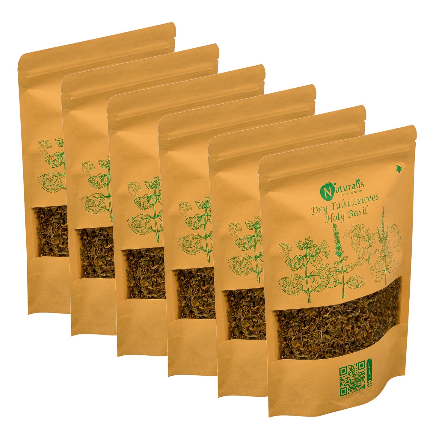 Naturalis Sun Dried Krishna Tulsi (Holy Basil) leaves granules for Tea, Kadha & Cooking - 80gms - Naturalis