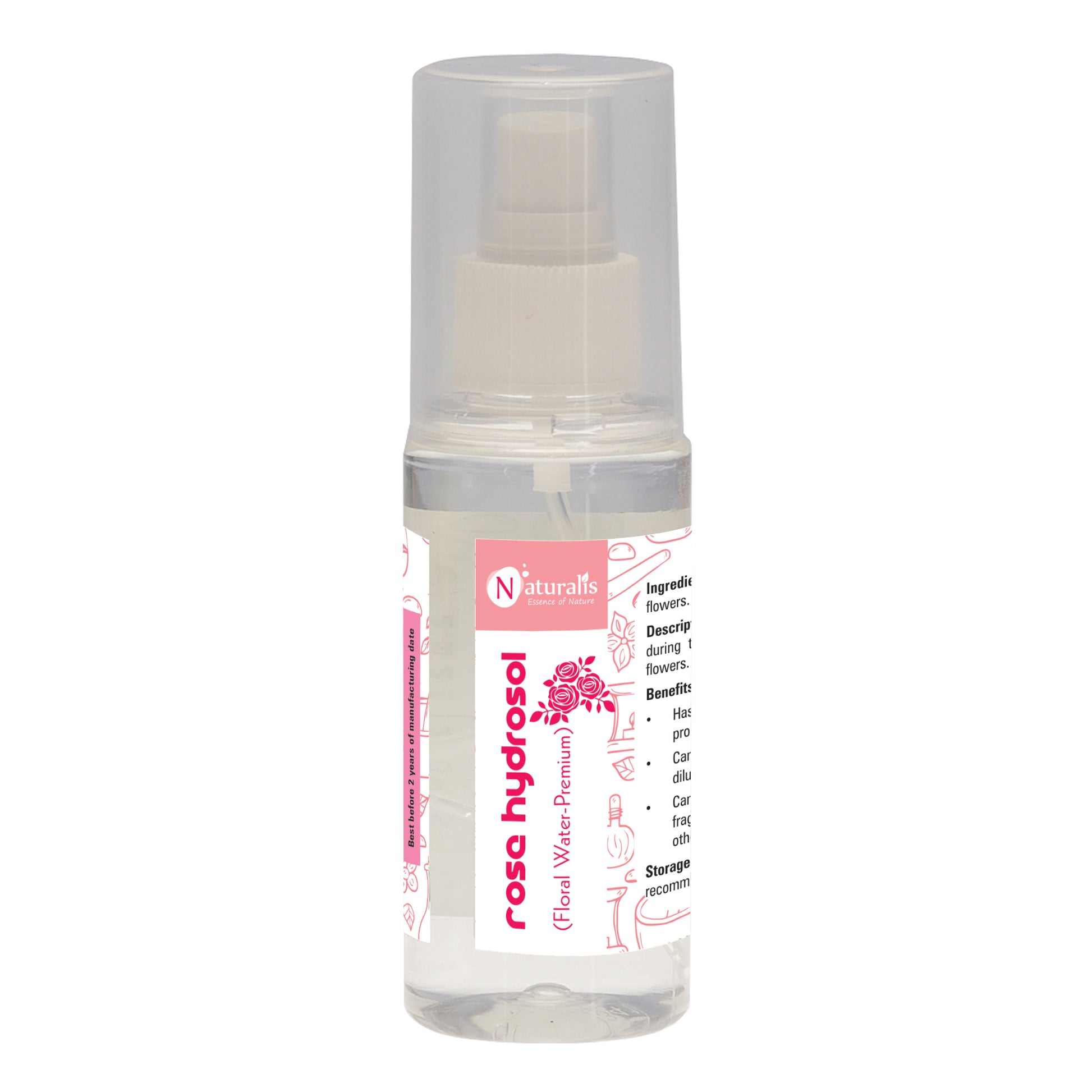 Naturalis High Grade Premium Rose Water Toner Facial Spray - For Healthy, Glowing, Irresistible Skin & Hair - Rejuvenating & Refreshing Face Mist - Naturalis