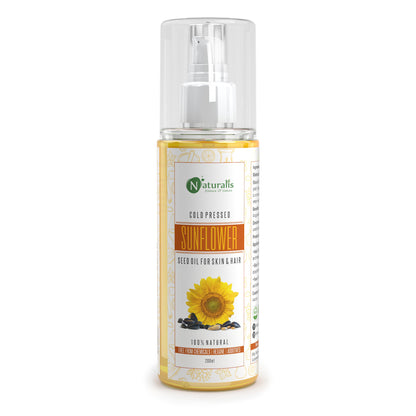 Cold Pressed Sunflower Carrier Oil for Skin, Hair & Lips, 200ml - Naturalis