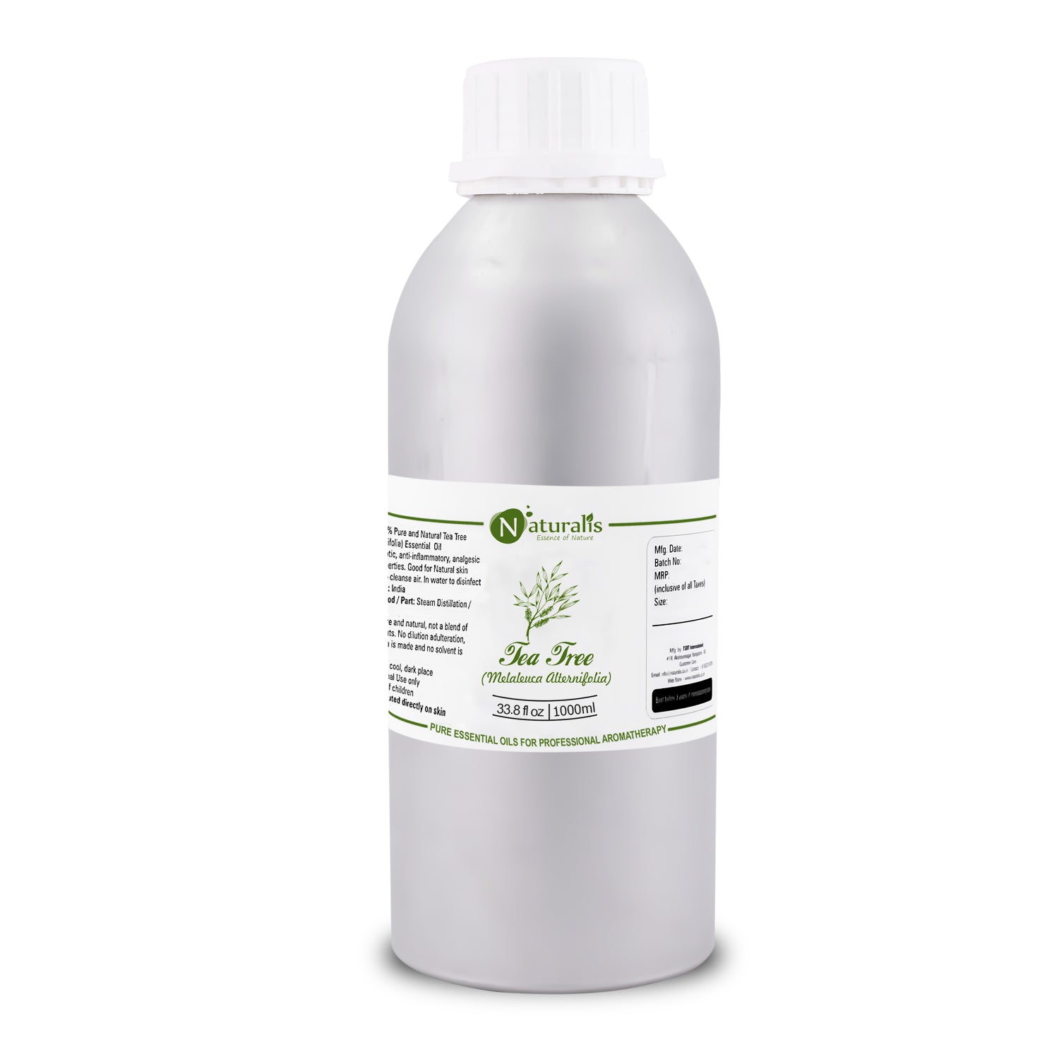 Naturalis 100% pure Tea Tree Essential Oil (Melaleuca alternifolia), therapeutic grade — detail view