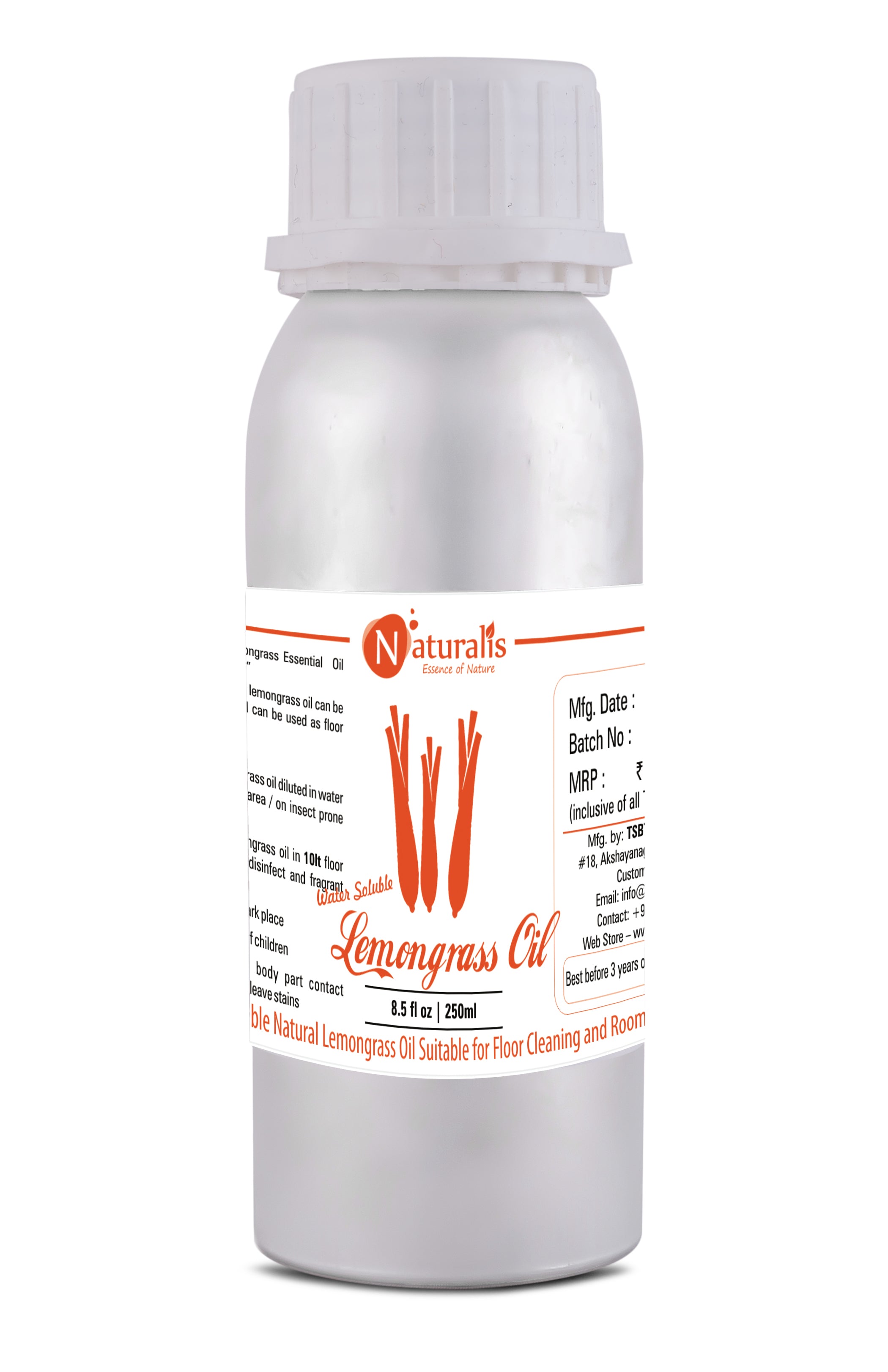 Naturalis Water Soluble Natural Lemongrass Oil Suitable for Floor Cleaning and Room Spray - Naturalis