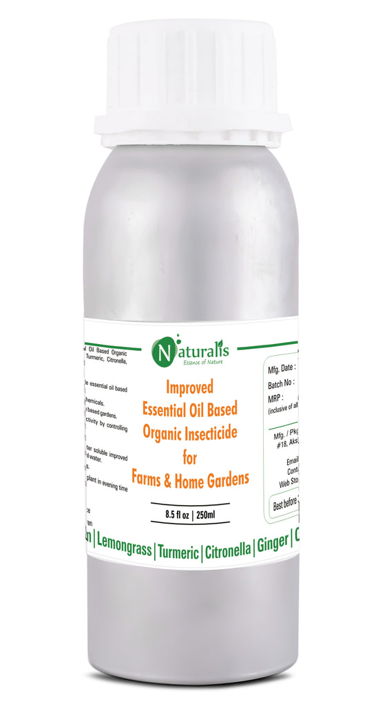 Naturalis New Improved Essential Oil Based Organic Insecticide (Neem, Lemongrass, Citronella, Turmeric) Farms & Home Gardens - Naturalis
