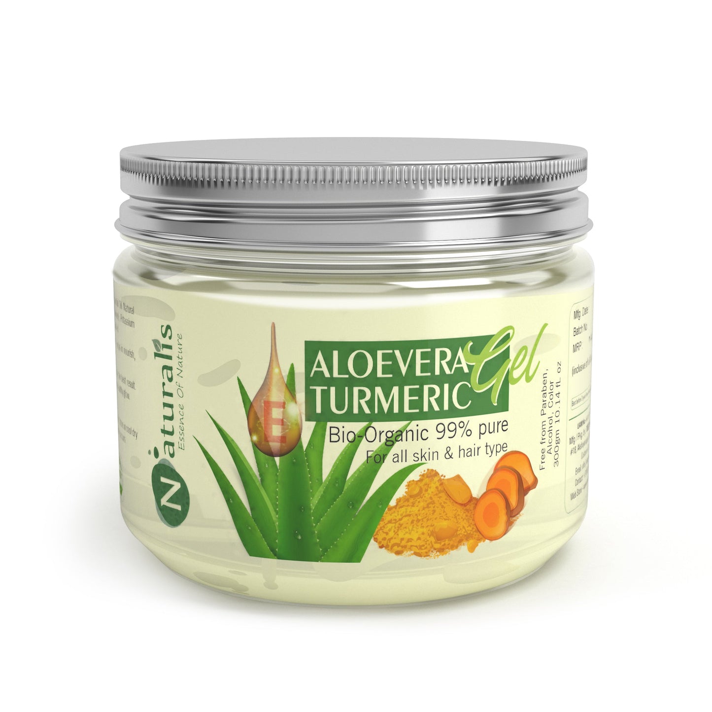 Aloe Vera Gel - Ideal for Skin, Face, Acne Scars, Hair Care & Dark Circles - Naturalis