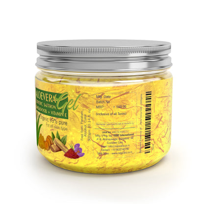 Aloe Vera Gel with Haldi Chandan Kesar - Ideal for Skin, Face, Acne Scars & Dark Circles