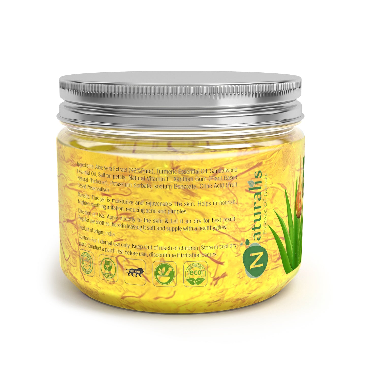 Aloe Vera Gel with Haldi Chandan Kesar - Ideal for Skin, Face, Acne Scars & Dark Circles