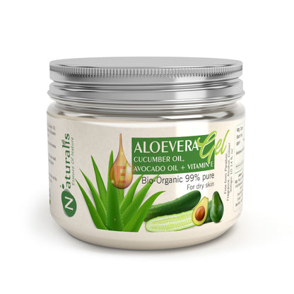 Aloe Vera Gel - Ideal for Skin, Face, Acne Scars, Hair Care & Dark Circles - Naturalis