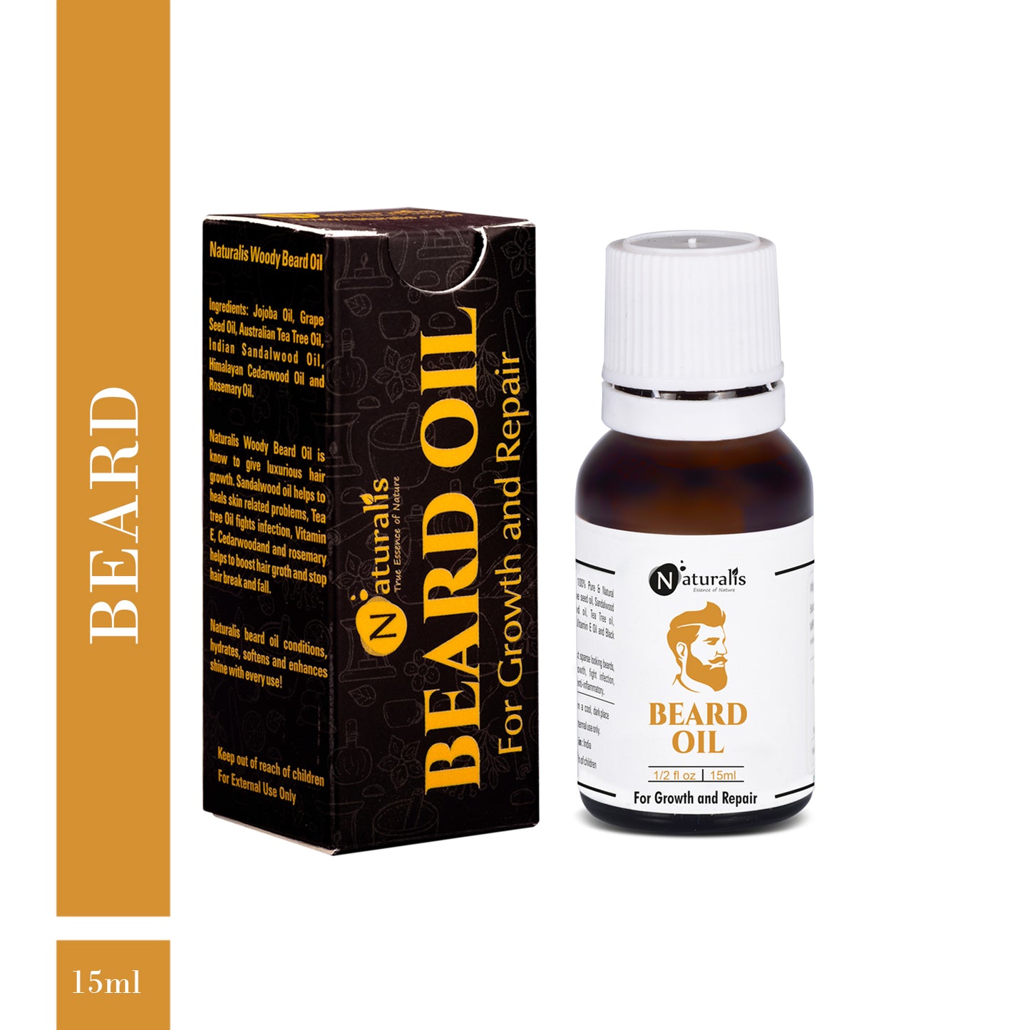 Beard Oil For Hair Growth and Repair by Naturalis - Naturalis