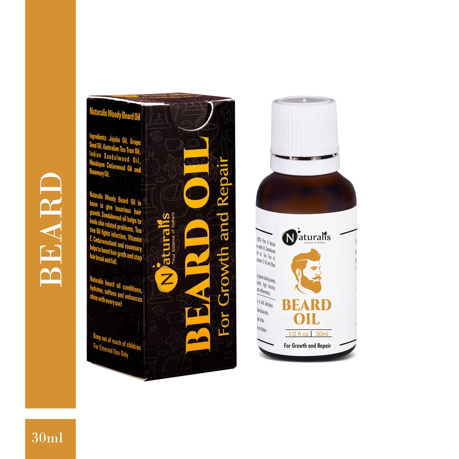 Beard Oil For Hair Growth and Repair by Naturalis - Naturalis