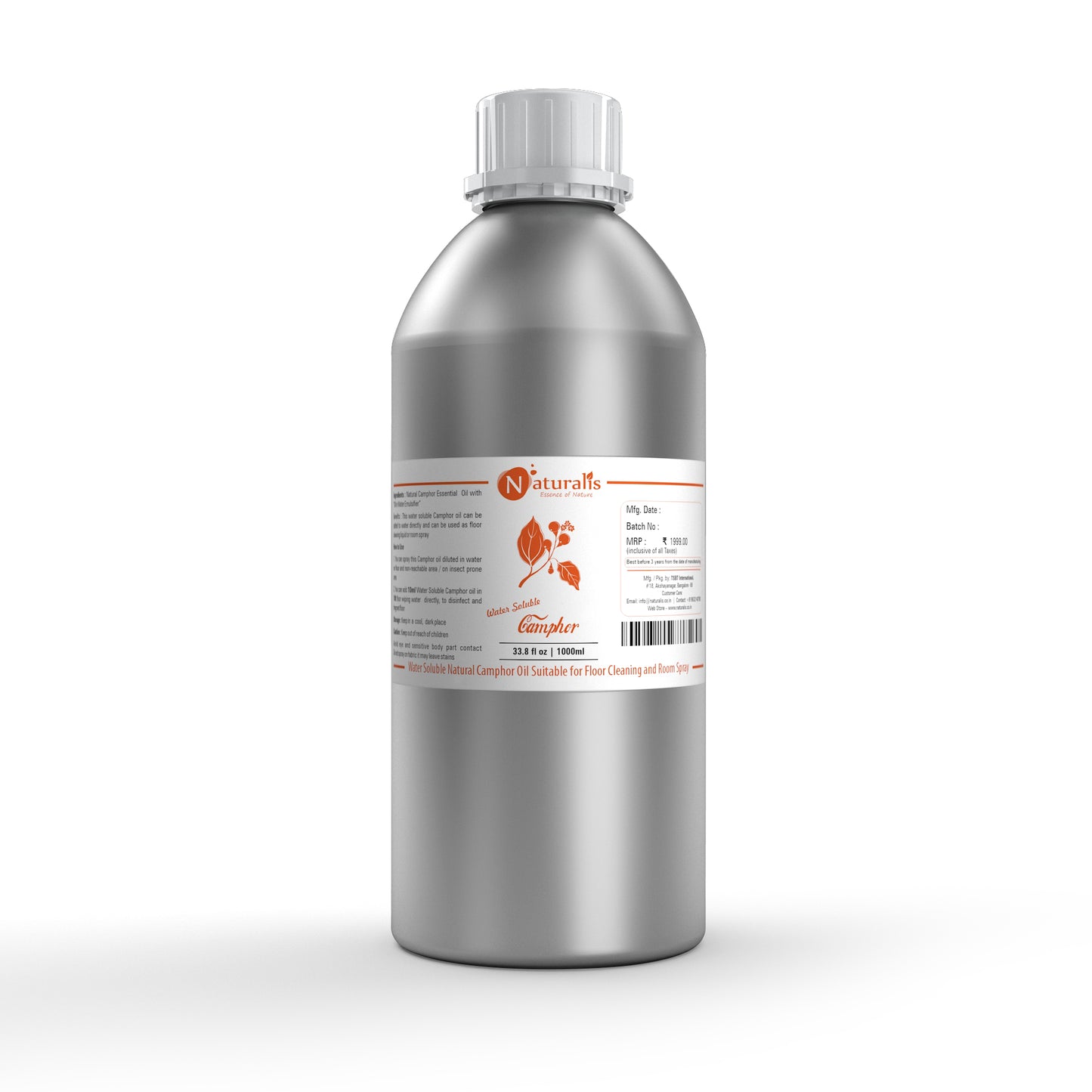 Naturalis Essence of Nature Water Soluble Natural Camphor Essential Oil Suitable for Floor Cleaning and Room Spray - Naturalis