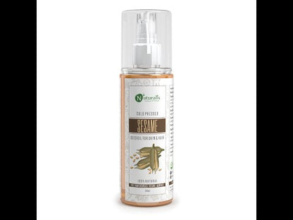 Cold Pressed Sesame Seed Carrier Oil For Hair, Body, Skin Care, Massage, 200ml