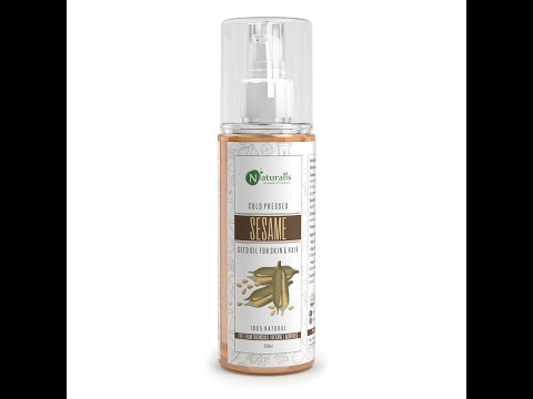 Cold Pressed Sesame Seed Carrier Oil For Hair, Body, Skin Care, Massage, 200ml
