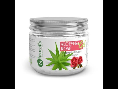 Aloe Vera Gel with Rose extract for Skin, Face, Acne Scars, Moisturizer & Dark Circles (300 Gms)