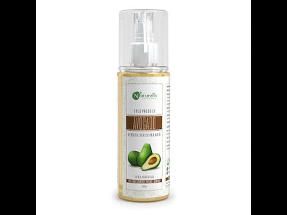 Avocado Oil, Cold Pressed Carrier Oil Rich In Vitamin E, Moisturizer For Hair, Face & Skin, 200 Ml