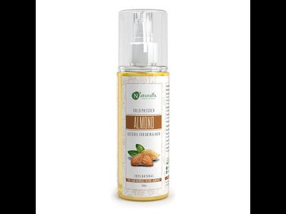 Cold Pressed Sweet Almond Carrier oil for Hair & Skin, 200 ml