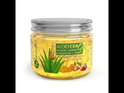 Aloe Vera Gel with Haldi Chandan Kesar - Ideal for Skin, Face, Acne Scars & Dark Circles