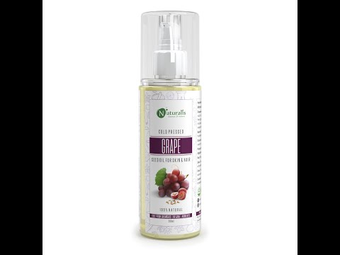 Cold Pressed Grapeseed Carrier Oil for Hair Growth, Skin Tightening, Face Massage and Acne, 200ml