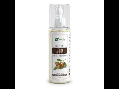 Argan Oil, Moroccan Cold Pressed Carrier Oil for for Hair, Skin & Anti-Ageing Face Care - 200ml