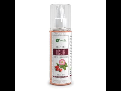 Cold Pressed Rosehip Carrier Oil for Skin Lightening, Pigmentation, Stretch Marks, Acne Scars, Wrinkles, Aging, 200 ml