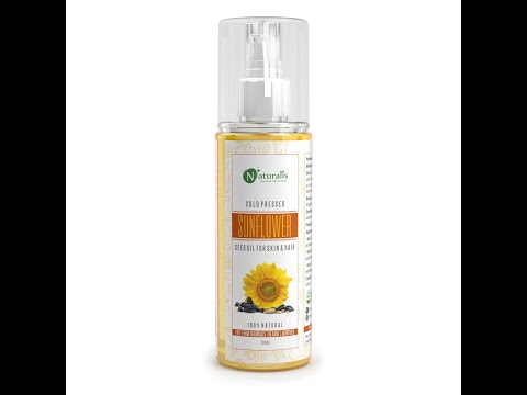 Cold Pressed Sunflower Carrier Oil for Skin, Hair & Lips, 200ml