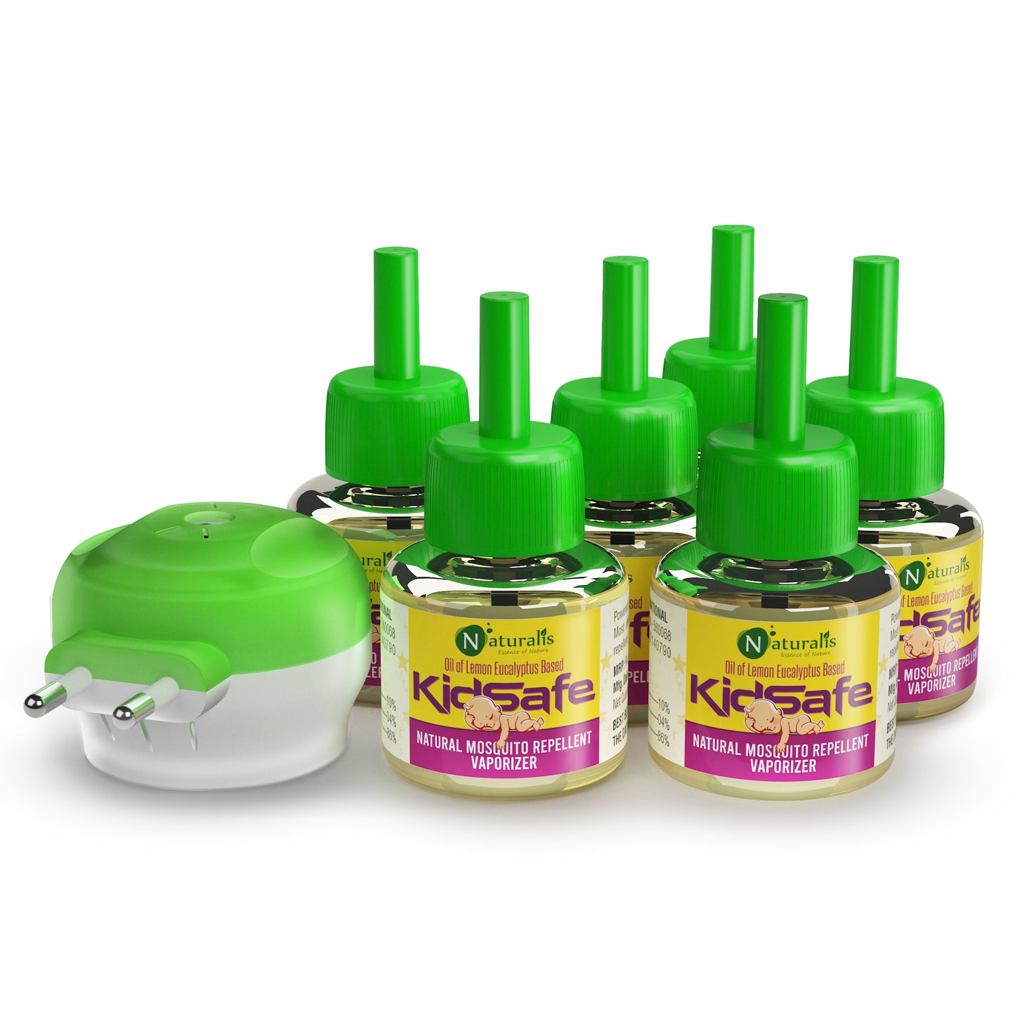 KIDSAFE Herbal Mosquito Vaporizer-Based on Oil Of Lemon Eucalyptus -The Safe and Natural 45ml - Naturalis