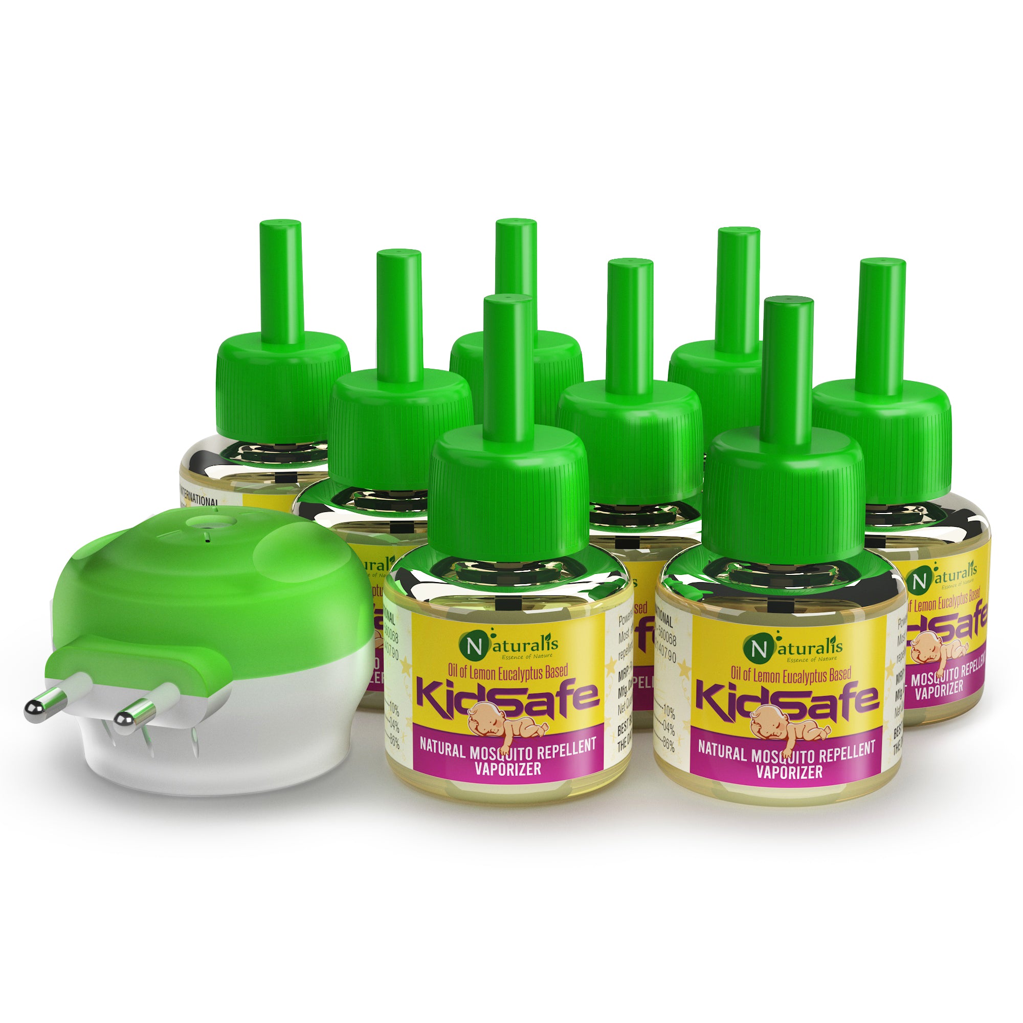 KIDSAFE Herbal Mosquito Vaporizer-Based on Oil Of Lemon Eucalyptus -The Safe and Natural 45ml - Naturalis