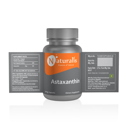 Naturalis Essence of Nature Astaxanthin 4mg (For healthy skin and eyes) – 30 Veg capsules - Naturalis